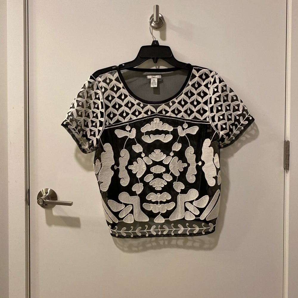 Bar III sheer embroidered top